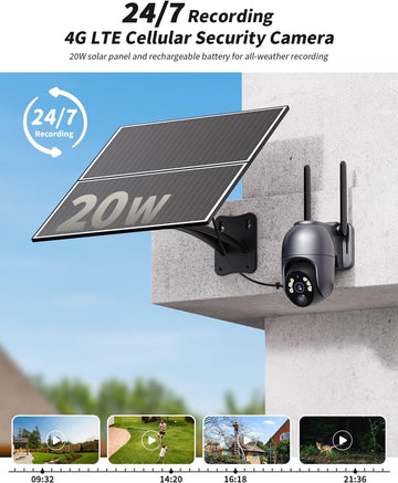 1. 4G LTE Cellular Security Camera 2K with 8G-128G SD Card