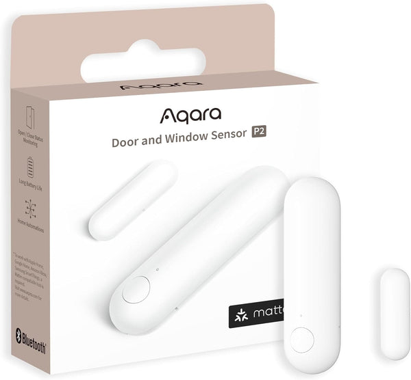 Aqara Door and Window Sensor P2, Matter Over Thread, Requires Thread Border Router, Contact Sensor with Remote Alarm and Local Automation, Supports Apple Home, Google Home, Alexa and SmartThings - SMART HOME SHOP