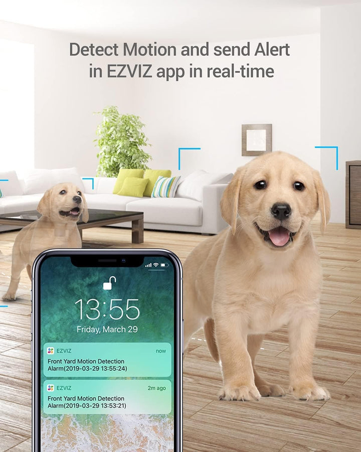 EZVIZ 2K+ Indoor Security Camera, WiFi, 360° Coverage, Night Vision, Auto Motion Tracking, Pet Baby Monitor, Two Way Talk, Compatible with Alexa (CP1 2K+) - SMART HOME SHOP