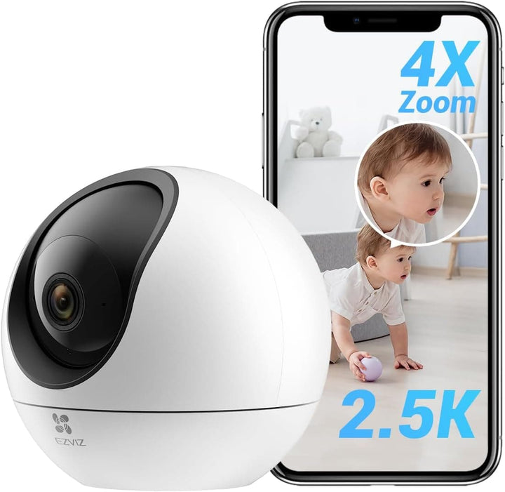 EZVIZ 2K+ Indoor Security Camera, WiFi, 360° Coverage, Night Vision, Auto Motion Tracking, Pet Baby Monitor, Two Way Talk, Compatible with Alexa (CP1 2K+) - SMART HOME SHOP
