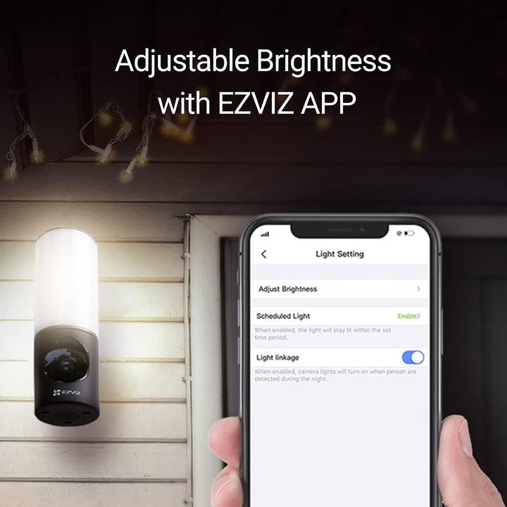 EZVIZ 2K+ Smart Outdoor Security Camera with Floodlight, Built-in 32G Storage, Colour Night Vision, Siren & Light Alarm, AI Human Detection, Two-Way Talk, Waterproof, Hardwired Installation (LC3) - SMART HOME SHOP
