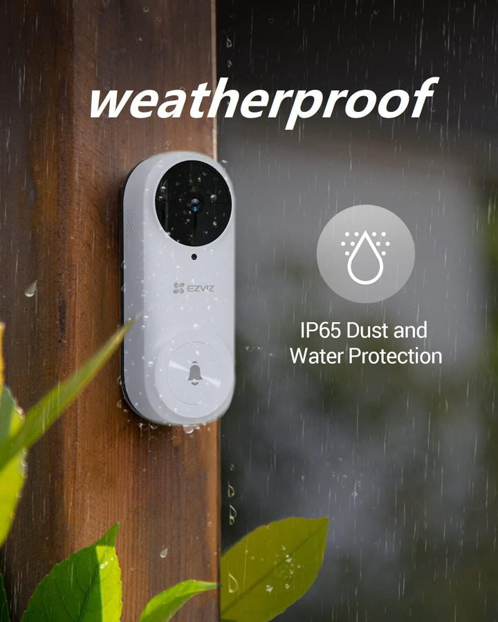 EZVIZ 2K Wireless Video Doorbell, Battery-Powered, 4-Month Battery Life, Multiple Ringtones, Anti-Tamper Alarm, AI Human Detection, Two Way Talk, Weatherproof, Simple Self-Installation (DB2 kit) - SMART HOME SHOP