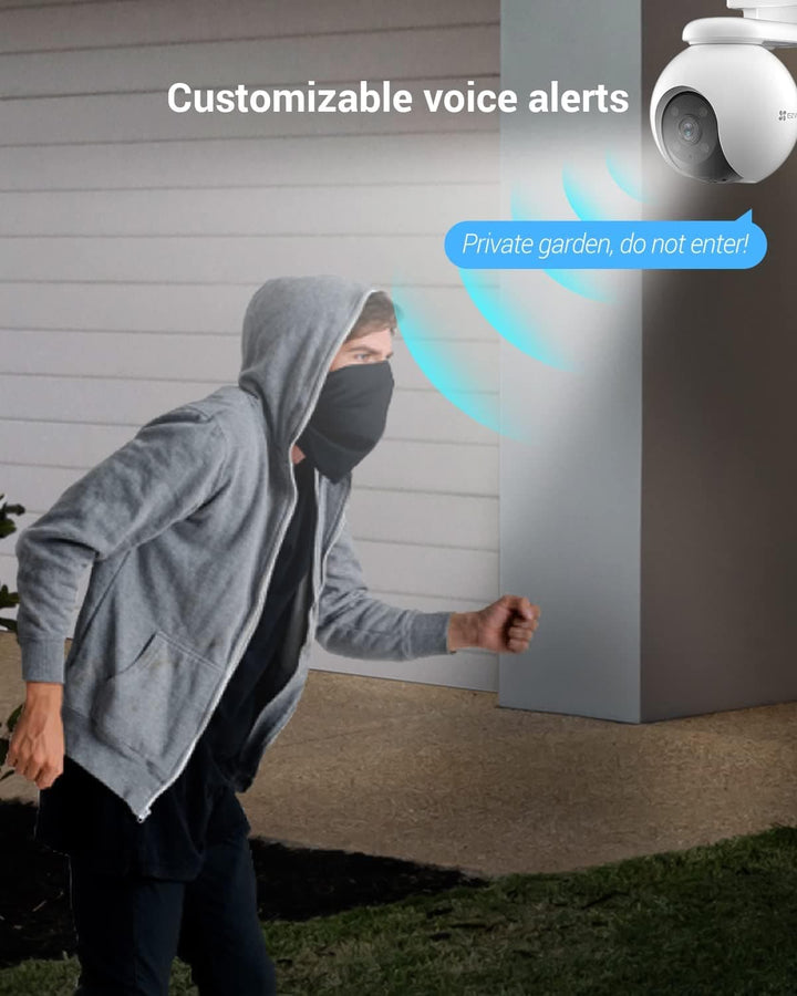 EZVIZ 360 Outdoor Auto-Zoom Tracking Security Camera, 3K, 12 Pre-Set dots Tracking,Waving-Hand Recognition, Color Night Vision, AI-Powered Person & Vehicle Detection, Two-Way Talk | H8 Pro 3K - SMART HOME SHOP