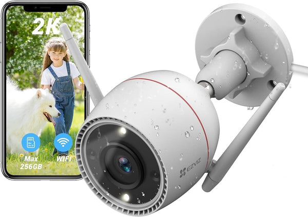 EZVIZ Color Night Vison, 2K Outdoor Cameras for Home Security Outside, WiFi Surveillance Camera, No Subscription with IP67 Waterproof, Motion Detection, Two-Way Talk, Alexa/Google, 256 SD