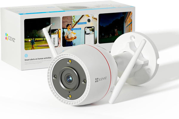 EZVIZ Custom Voice Alerts, 2K Outdoor Cameras for Home Security Outside, WiFi Surveillance Camera, No Subscription with Color Night Vision, IP67 Waterproof, Motion Detection, Two-Way Talk, Alexa