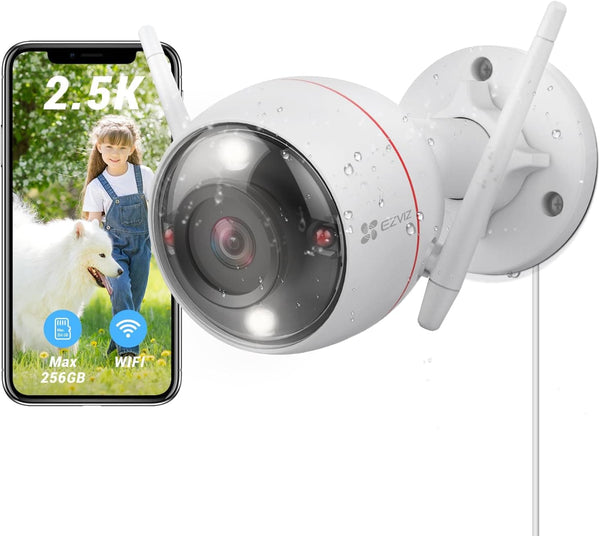 EZVIZ Security Camera Outdoor, 2k+ WiFi Camera, IP67 Waterproof, Color Night Vision, Customizable Voice Alerts，AI Person Detection, 2-Way Talk, H.265 Video Compression, 4.0mm Lens | C3W Pro 4MP