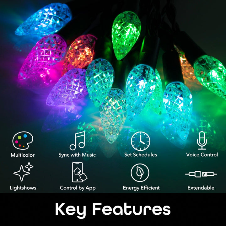 Geeni Indoor/Outdoor Waterproof C6 String Lights (50 ft.) - SMART HOME SHOP