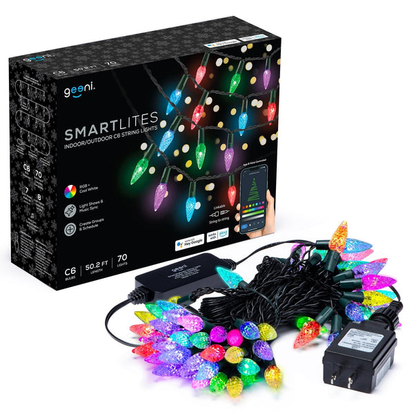 Geeni Indoor/Outdoor Waterproof C6 String Lights (50 ft.) - SMART HOME SHOP
