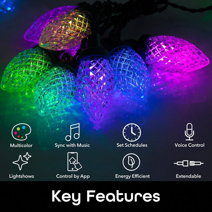 Geeni Indoor/Outdoor Waterproof C9 String Lights (50 ft.) - SMART HOME SHOP