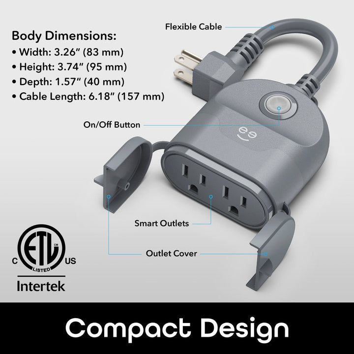 Geeni Indoor/Outdoor Weatherproof Plug - Duo (2-Pack) - SMART HOME SHOP