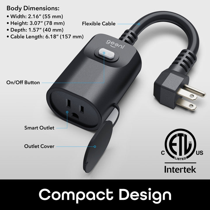 Geeni Indoor/Outdoor Weatherproof Plug - Single - SMART HOME SHOP