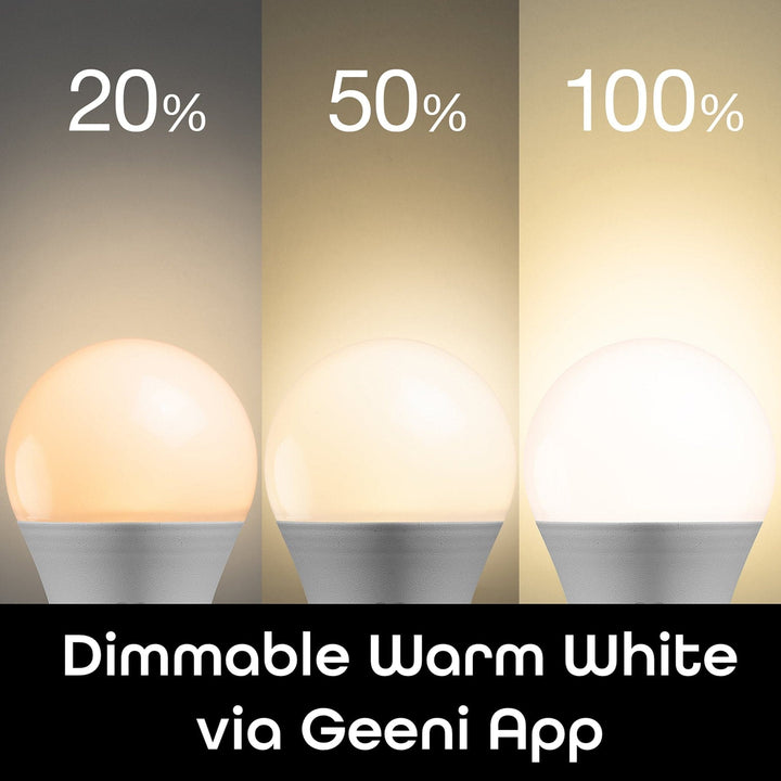 Geeni Lux A19 Smart Bulb - Warm White (3-Pack) - SMART HOME SHOP