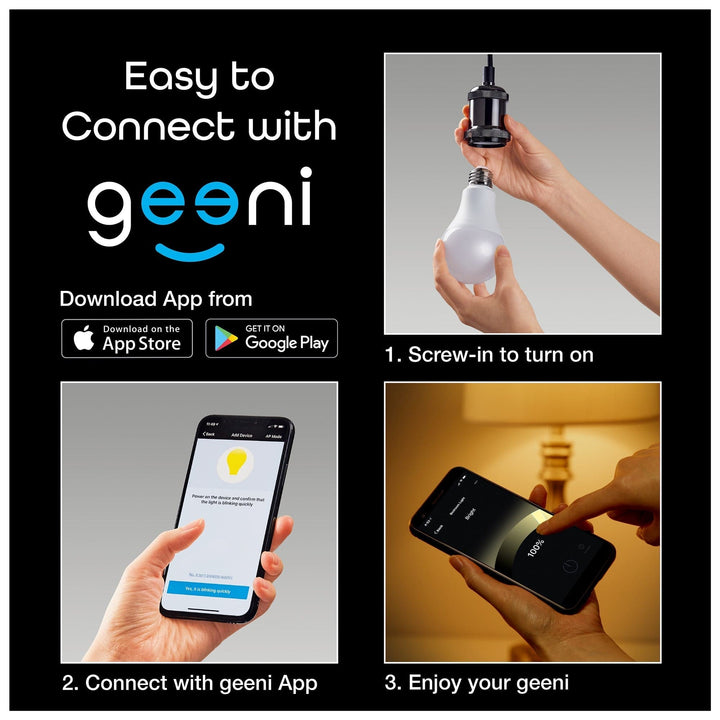 Geeni Lux A19 Smart Bulb - Warm White (3-Pack) - SMART HOME SHOP
