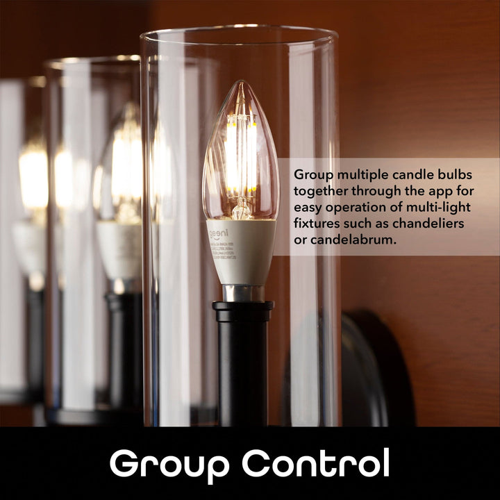 Geeni Lux E12/B11 Filament Smart Bulb - Warm White (4-Pack) - SMART HOME SHOP