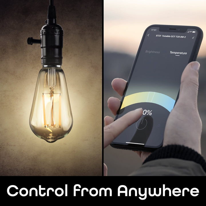 Geeni Lux Edison ST21 Smart Bulb - Tunable White (2-Pack) - SMART HOME SHOP