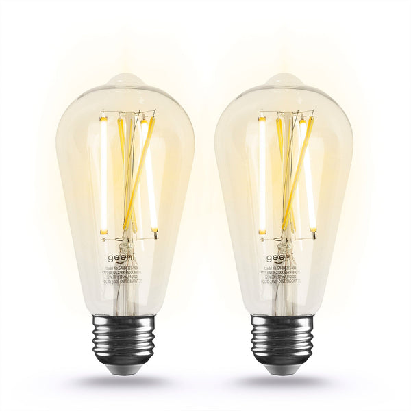 Geeni Lux Edison ST21 Smart Bulb - Tunable White (2-Pack) - SMART HOME SHOP