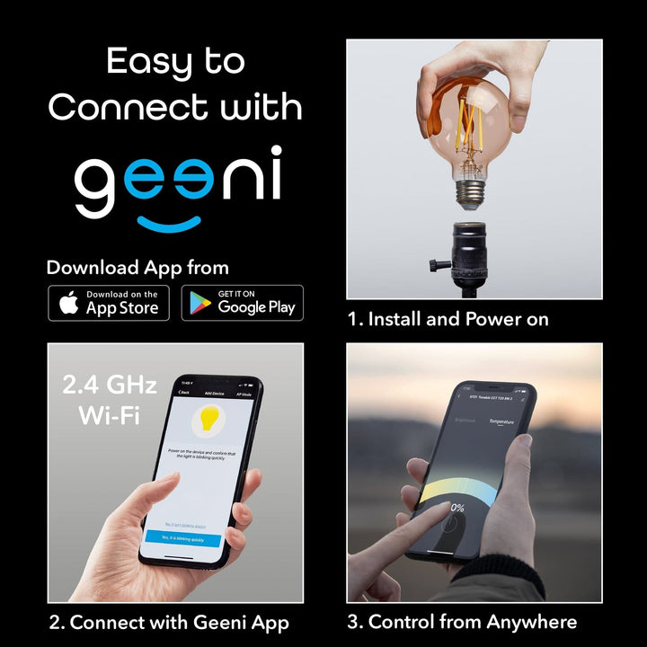 Geeni Lux G25 Smart Bulb - Tunable White 100W Equivalent (2-Pack) - SMART HOME SHOP