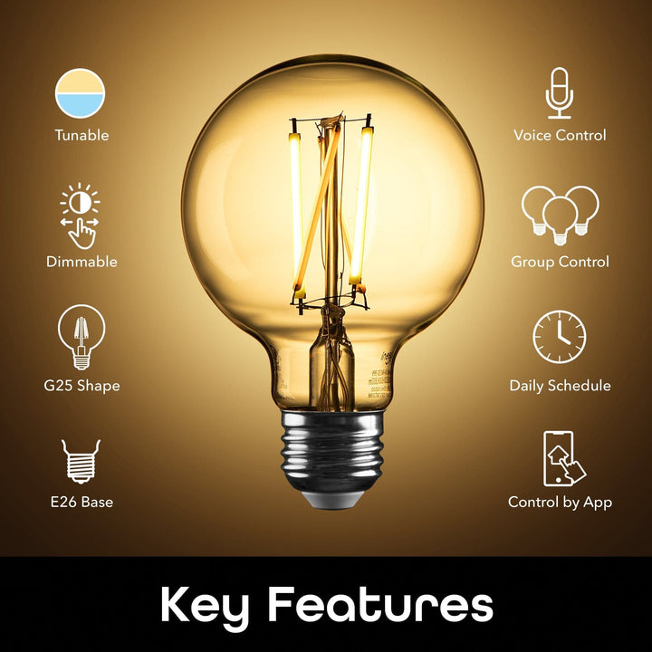 Geeni Lux G25 Smart Bulb - Tunable White 100W Equivalent (2-Pack) - SMART HOME SHOP