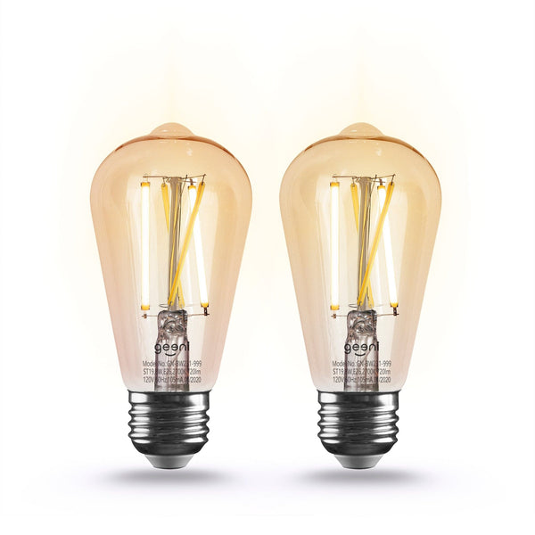 Geeni Lux ST19 Amber Smart Bulb - Tunable White 60W Equivalent (2-Pack) - SMART HOME SHOP