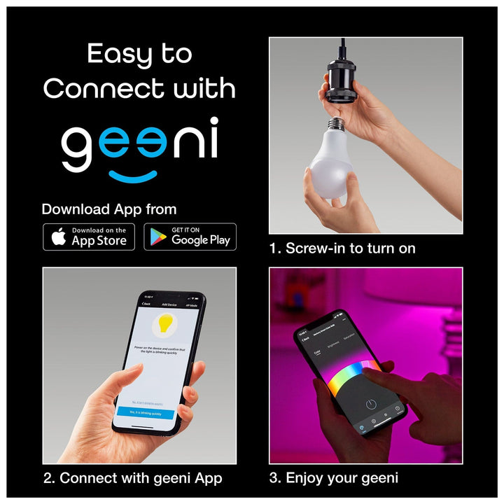 Geeni Prisma 800 A21 Smart Bulb - Multicolor and Warm White (2-Pack) - SMART HOME SHOP