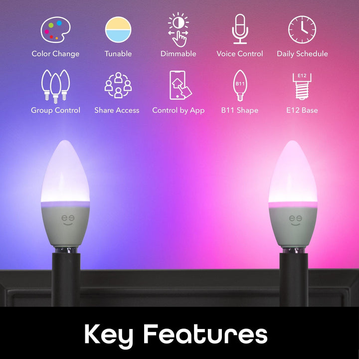 Geeni Prisma E12/B11 Smart Bulb - Multicolor and Tunable White (4-Pack) - SMART HOME SHOP