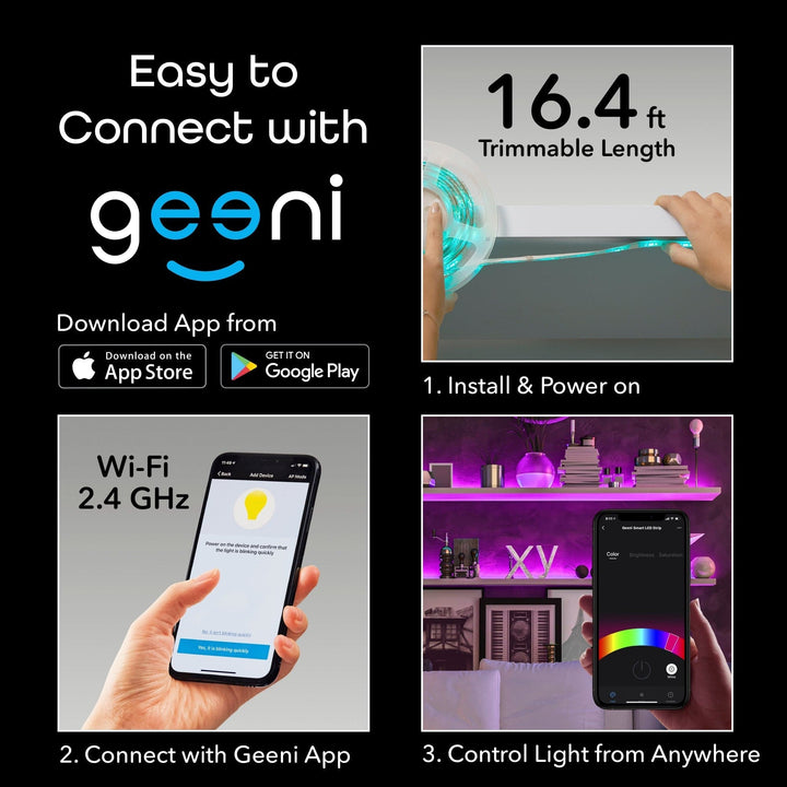 Geeni Prisma Strip 16 - Light Strip Kit, RGB (16.4 ft.) - SMART HOME SHOP
