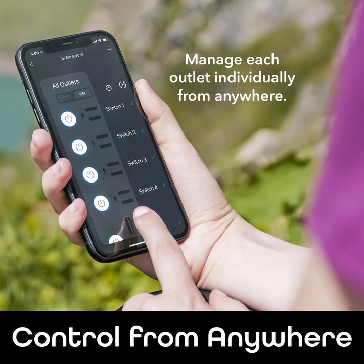 Geeni Surge 4 Outlet, 2 USB Surge Protector Strip - SMART HOME SHOP