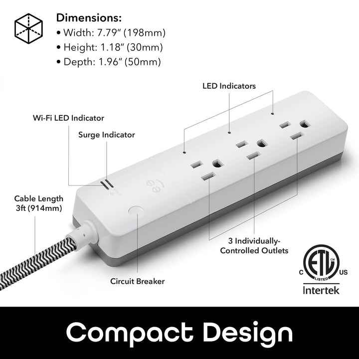 Geeni Surge Mini 3-Outlet Surge Protector - SMART HOME SHOP