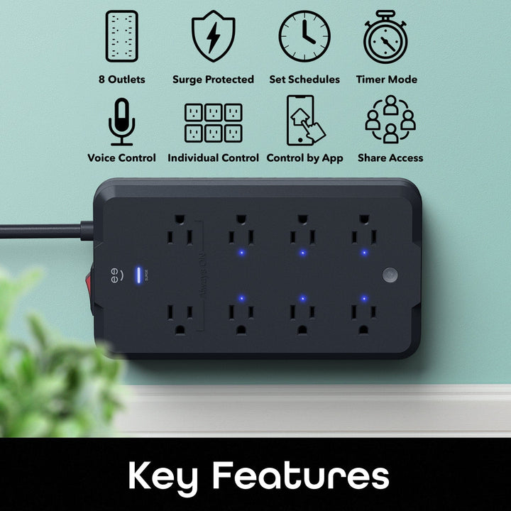 Geeni Surge Ultra 8-Outlet Surge Protector - SMART HOME SHOP