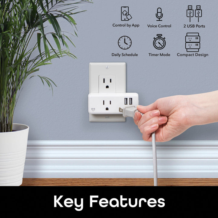 Geeni Switch + Charge Plug with 2 USB Ports - SMART HOME SHOP