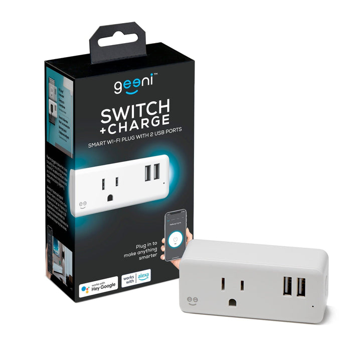 Geeni Switch + Charge Plug with 2 USB Ports - SMART HOME SHOP