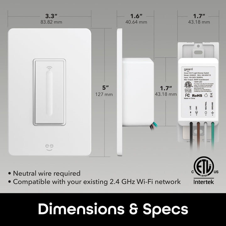 Geeni Tap+Dim Dimmer Switch - SMART HOME SHOP