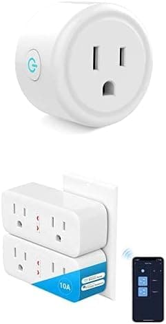 GHome Smart Mini Smart Plug, WiFi Outlet Socket Works with Alexa and Google Home, Remote Control with Timer Function, Only Supports 2.4GHz Network, No Hub Required, ETL FCC Listed (4 Pack),White - SMART HOME SHOP