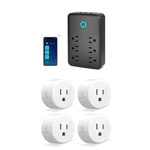 GHome Smart Plug Outlet Extender, Surge Protector with 3 Individually Controlled Smart Outlets and 3 Smart USB Ports, Works with Alexa Google Home, Wall Adapter Plug for APP Control,15A/1800W - SMART HOME SHOP