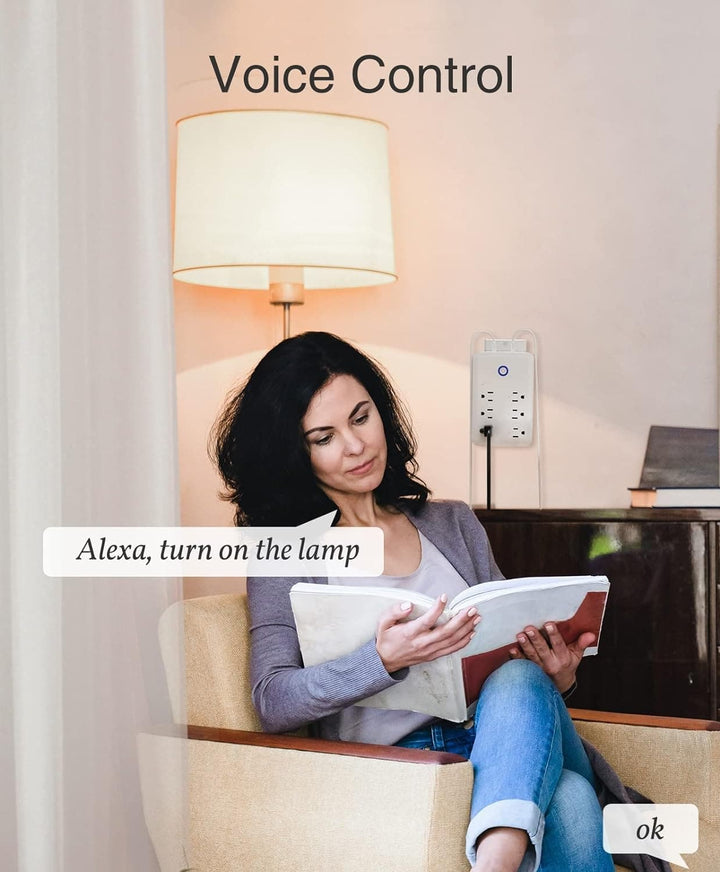GHome Smart Plug Outlet Extender, Surge Protector with 3 Individually Controlled Smart Outlets and 3 Smart USB Ports, Works with Alexa Google Home, Wall Adapter Plug for APP Control,15A/1800W - SMART HOME SHOP