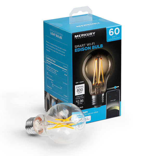Merkury Innovations A19 Bulb 60W Glass Vintage Edison - SMART HOME SHOP