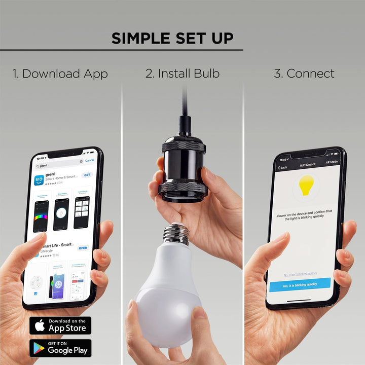Merkury Innovations A19 White Bulb 60W 3-Pack - SMART HOME SHOP