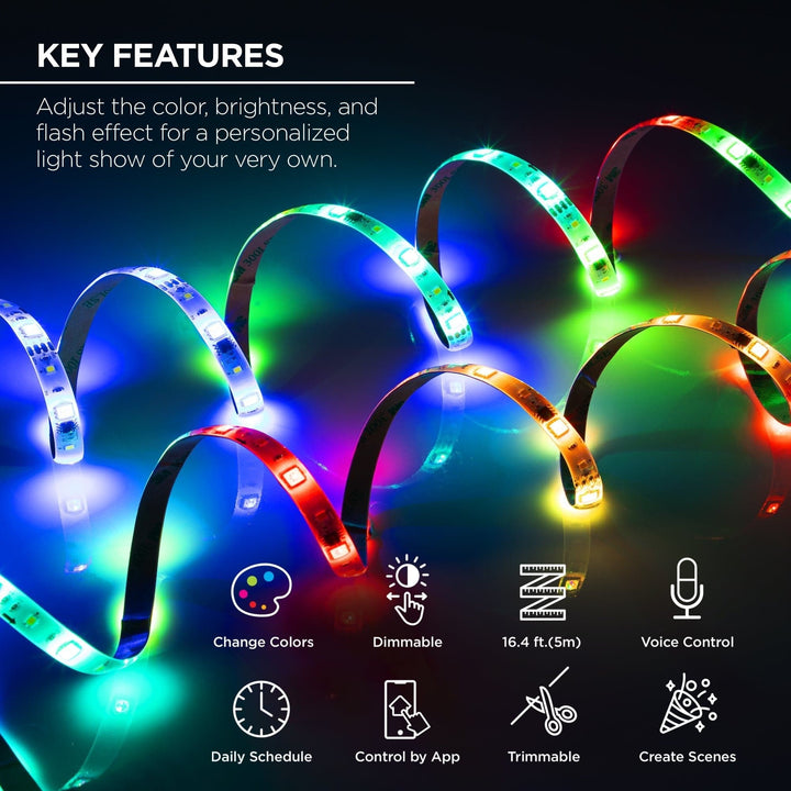 Merkury Innovations Indoor/Outdoor Symphony Light Strip (16 ft.) - SMART HOME SHOP