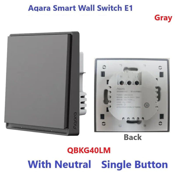 New Aqara Smart Wall Switch E1 ZigBee 3.0 Smart Home Wireless Key Light Switch Fire Wire With NO Neutral For Xiaomi Home Homekit - SMART HOME SHOP