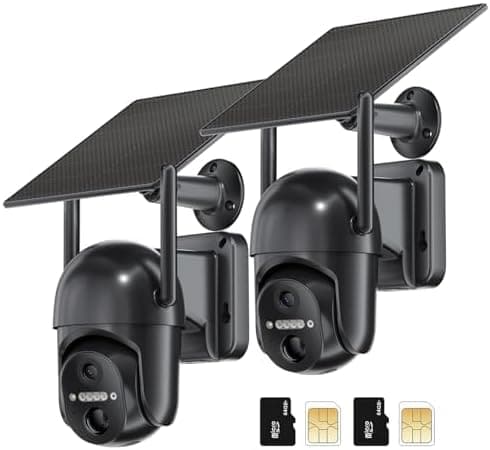 SEHMUA 4G LTE Cellular Solar Security Camera Wireless Outdoor, No WiFi Solar Powered Camera, 360° Live View, 2K Color Night Vision, PIR Motion Sensor, 2 Way Talk(32G SD&SIM Card Included) - SMART HOME SHOP