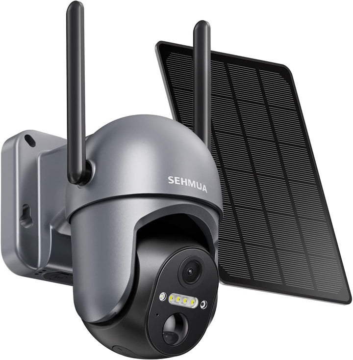 SEHMUA 4G LTE Cellular Solar Security Camera Wireless Outdoor, No WiFi Solar Powered Camera, 360° Live View, 2K Color Night Vision, PIR Motion Sensor, 2 Way Talk(32G SD&SIM Card Included) - SMART HOME SHOP
