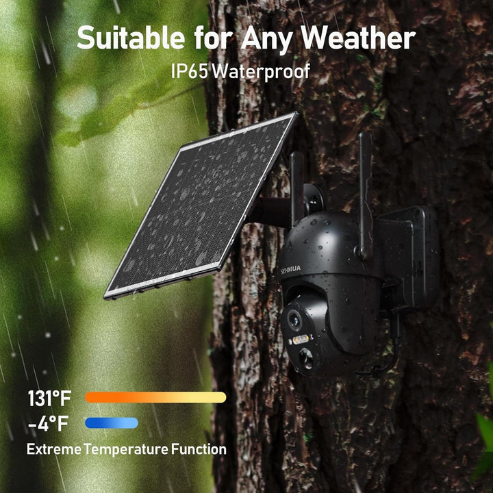 SEHMUA 4G LTE Cellular Solar Security Camera Wireless Outdoor, No WiFi Solar Powered Camera, 360° Live View, 2K Color Night Vision, PIR Motion Sensor, 2 Way Talk(32G SD&SIM Card Included) - SMART HOME SHOP