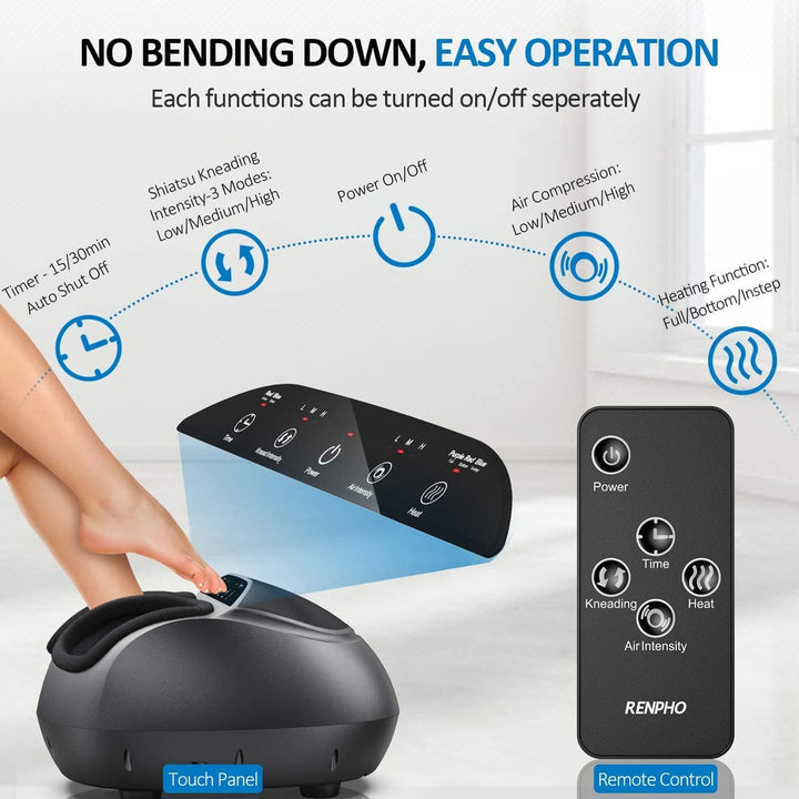 Shiatsu Foot Massager Pro + Black - SMART HOME SHOP
