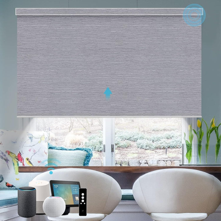 SmartWings Motorized Blinds with Remote for Windows, Automatic Smart Blinds Electric Roller Shades Blackout Work with Alexa Homekit Thread Google Z-Wave, Customized Width 16" to 110", Essential White - SMART HOME SHOP