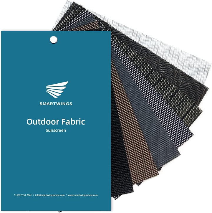 SmartWings Motorized Outdoor Patio Shades, Compatible with Zigbee/Alexa/Z-Wave/Homekit, Remote Control Roller Blinds with Smart Motor, Exterior Solar Shades Weatherproof & Sun Blocking, Black - SMART HOME SHOP